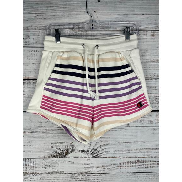 Champion Reverse Weave White Terrycloth Shorts Small Loungewear Retro Y2K Comfy - Picture 1 of 8